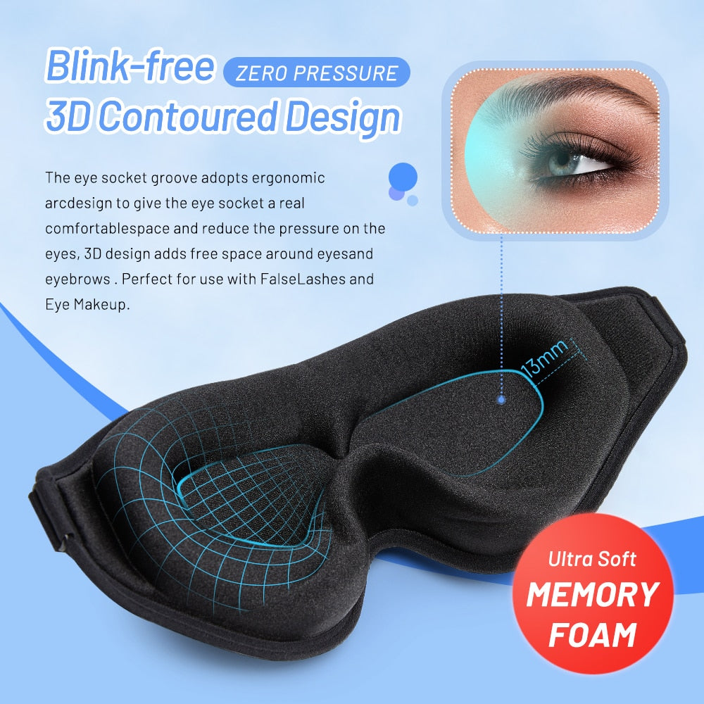 3D Sleep Mask Natural Sleeping Eye Mask Comfort Three Dimensional Design Memory Foam Face Mask Eyeshade Night Breathable